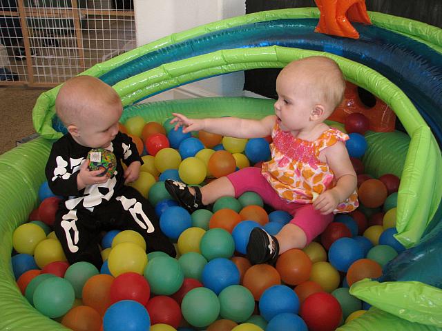 Is it any wonder she learned the word "ball" on this visit? :-)