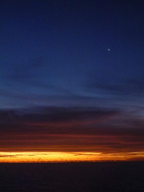 Sun's down and Venus is appearing