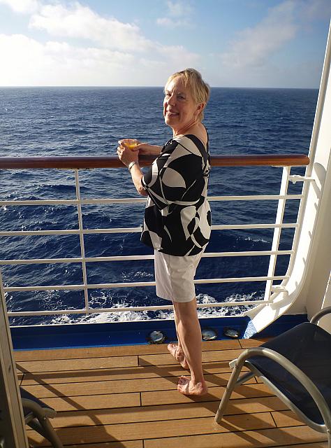 Enjoying the last afternoon at sea