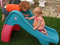 Parker and Katherine on the slide