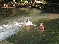 The newly weds went swimming