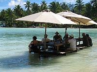 Lunch with wet feet.  The water was a pleasant temperature.