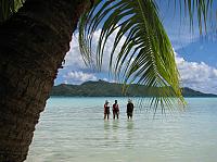 Wading in the lagoon