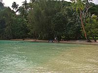 Looking back toward the beach after wading out into the water