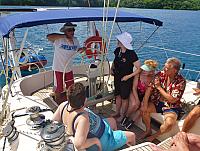 Claude explains something to the crew