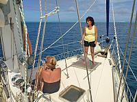 Martine, with shallow 'reef' water ahead