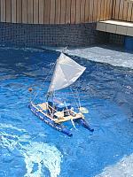 She even caught the wind and sailed across the pool!