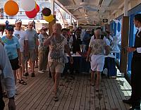 Carrying wine cork in a spoon