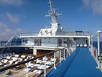 Cooler weather as we sailed toward California...almost no one in the deck chairs!